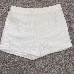 White Lacey shorts